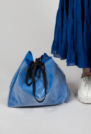 High Shine Shopper Bag in Blueberry