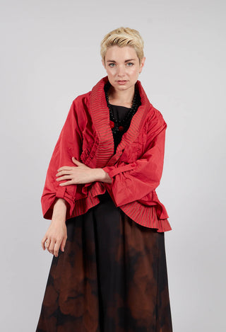 Ribbed Jacket in Red