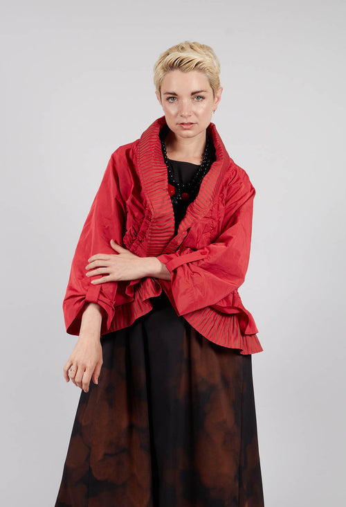 Ribbed Jacket in Red