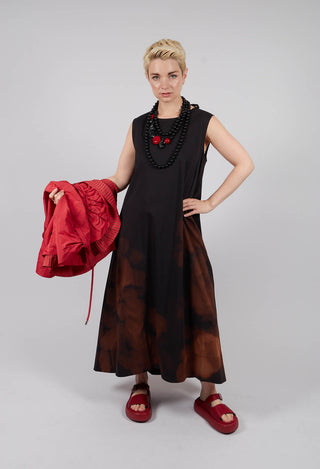 Patterened Sleeveless Dress in Black