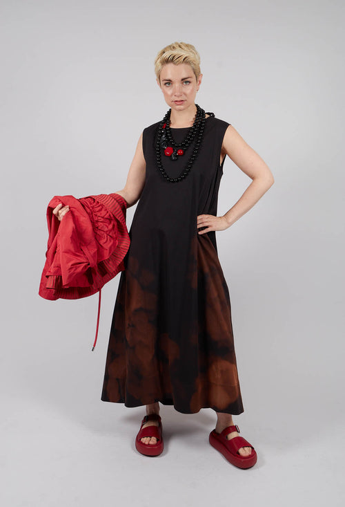 Patterened Sleeveless Dress in Black