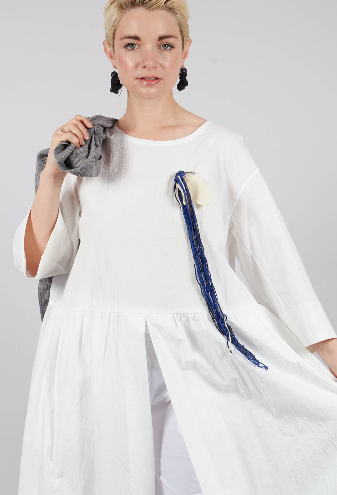 Open Tunic Dress in White