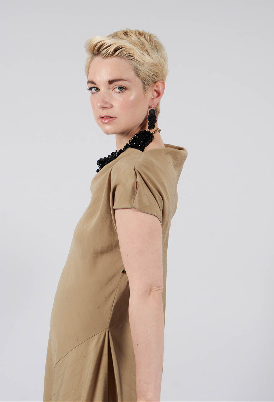 Edal Dress in Khaki Sand