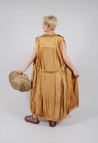 Double Breasted Gilet in Bronze Honey