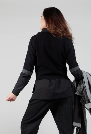 Leaf Print Sweater in Black