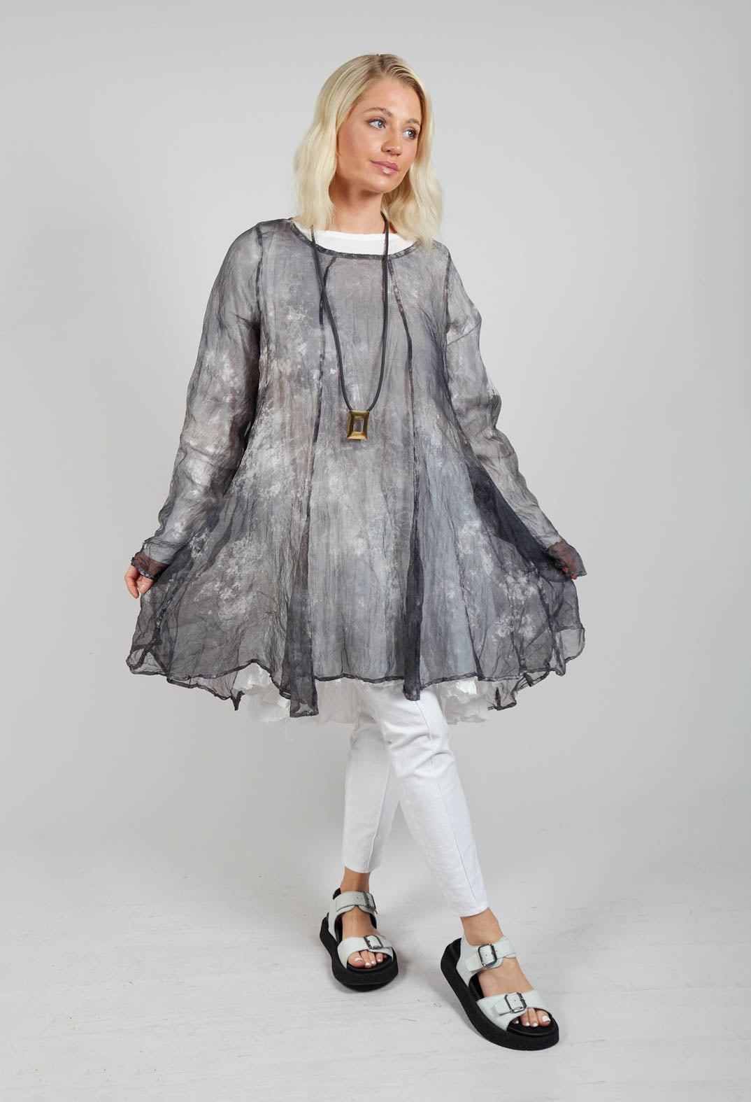 Oftier Voile Tunic in Versteck