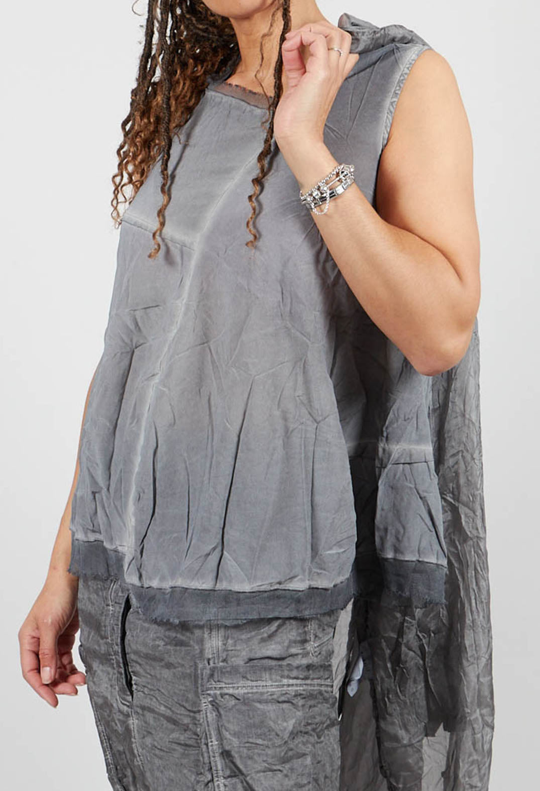 Asymmetrical A-Line Blouse in Pencil Cloud