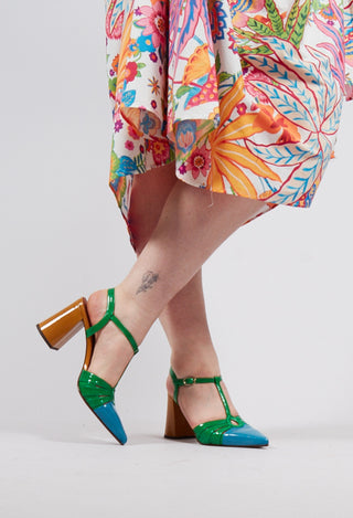 Loye T-Bar Pointed Heel in Sky