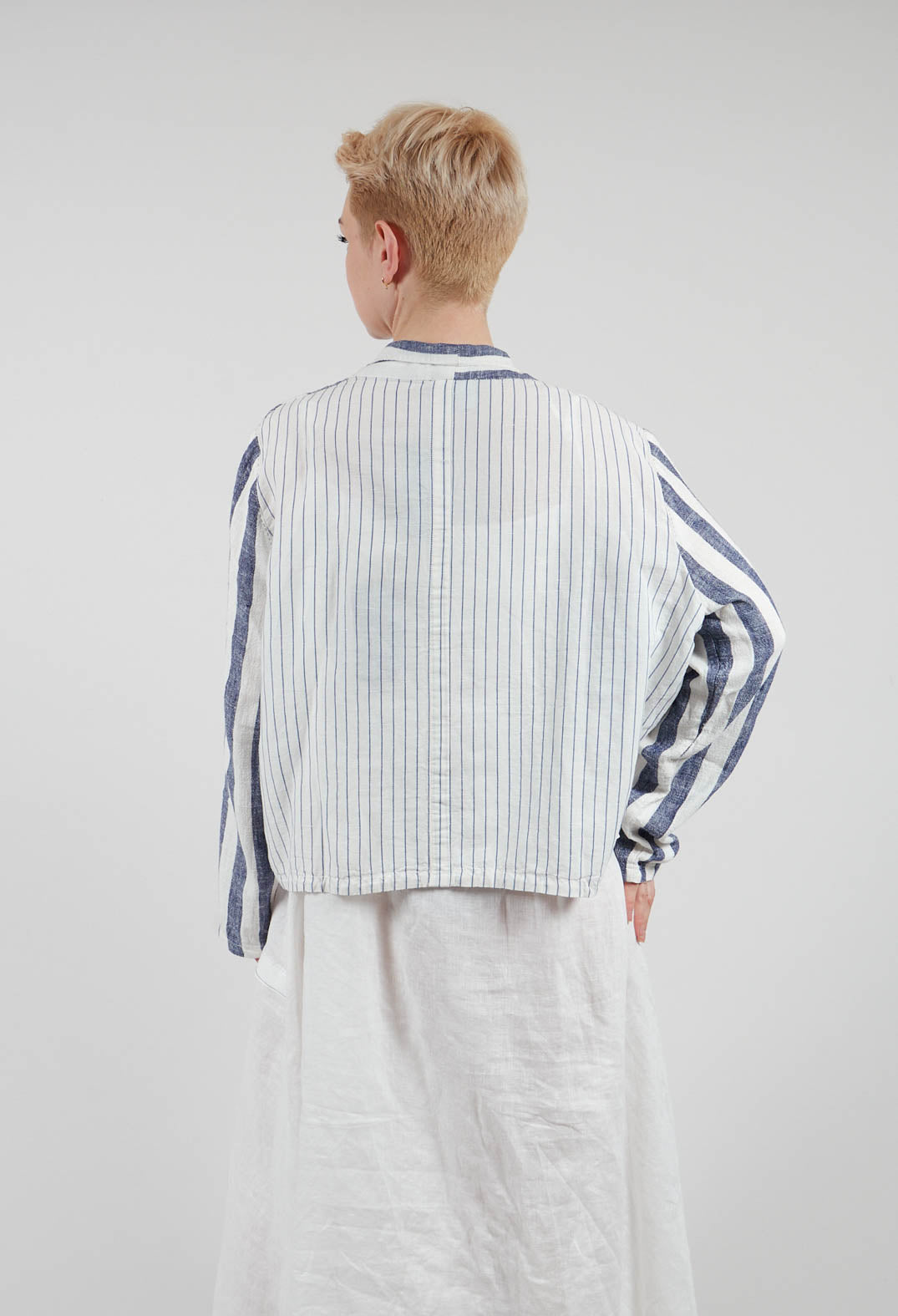 Striped Jacket with Brooch in Original Stripe