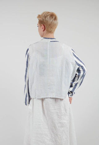 Striped Jacket with Brooch in Original Stripe