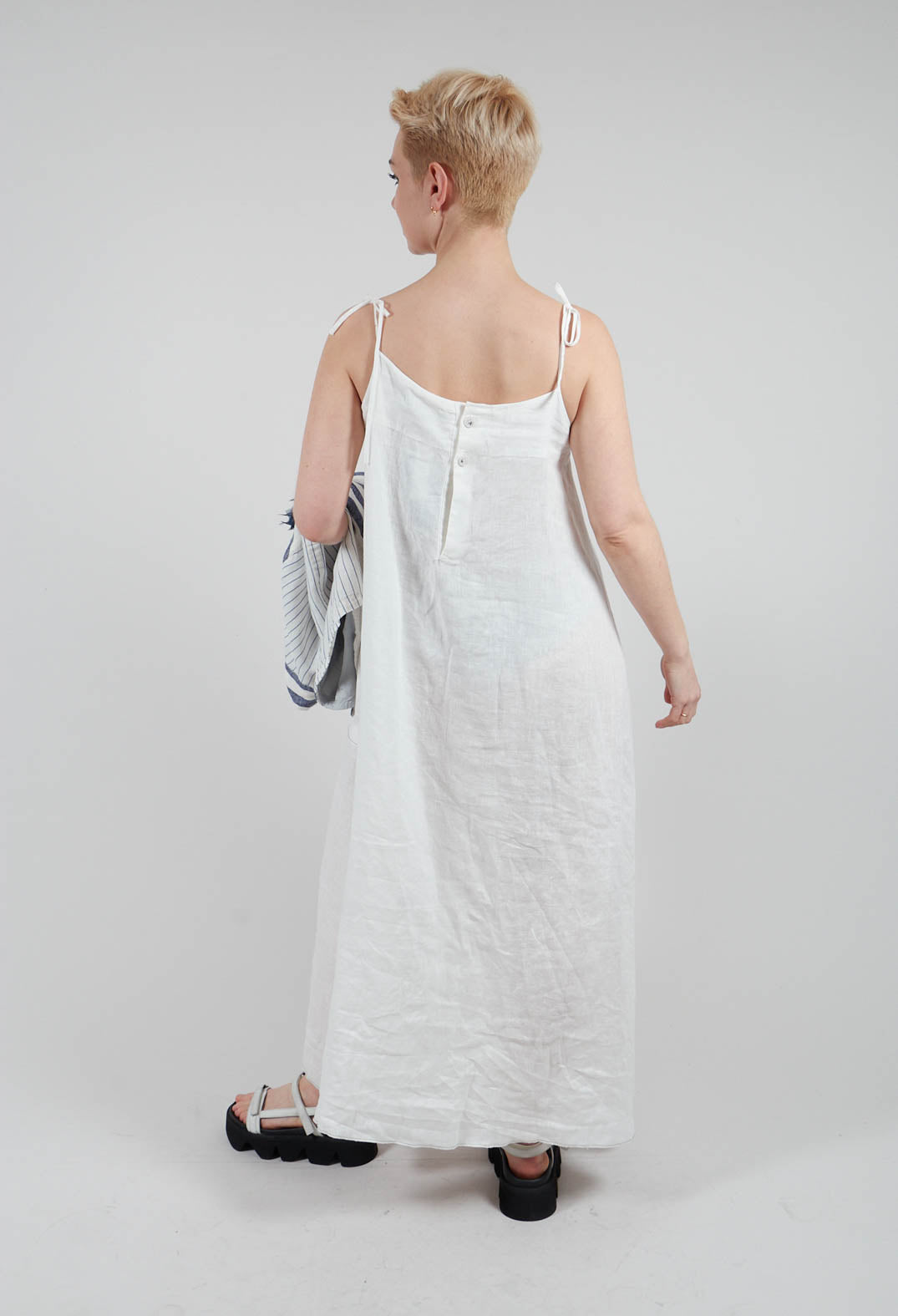Shoestring Strap Dress in Off White