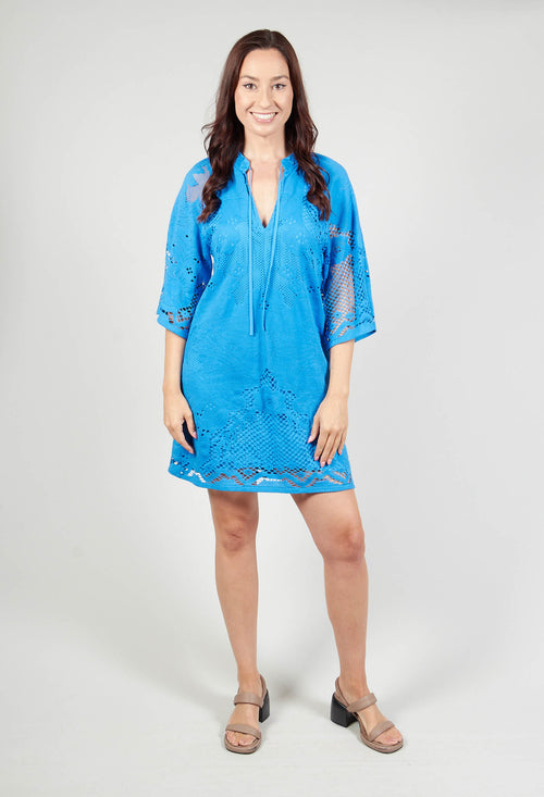 Lace Tunic Dress in Supersonic Blue