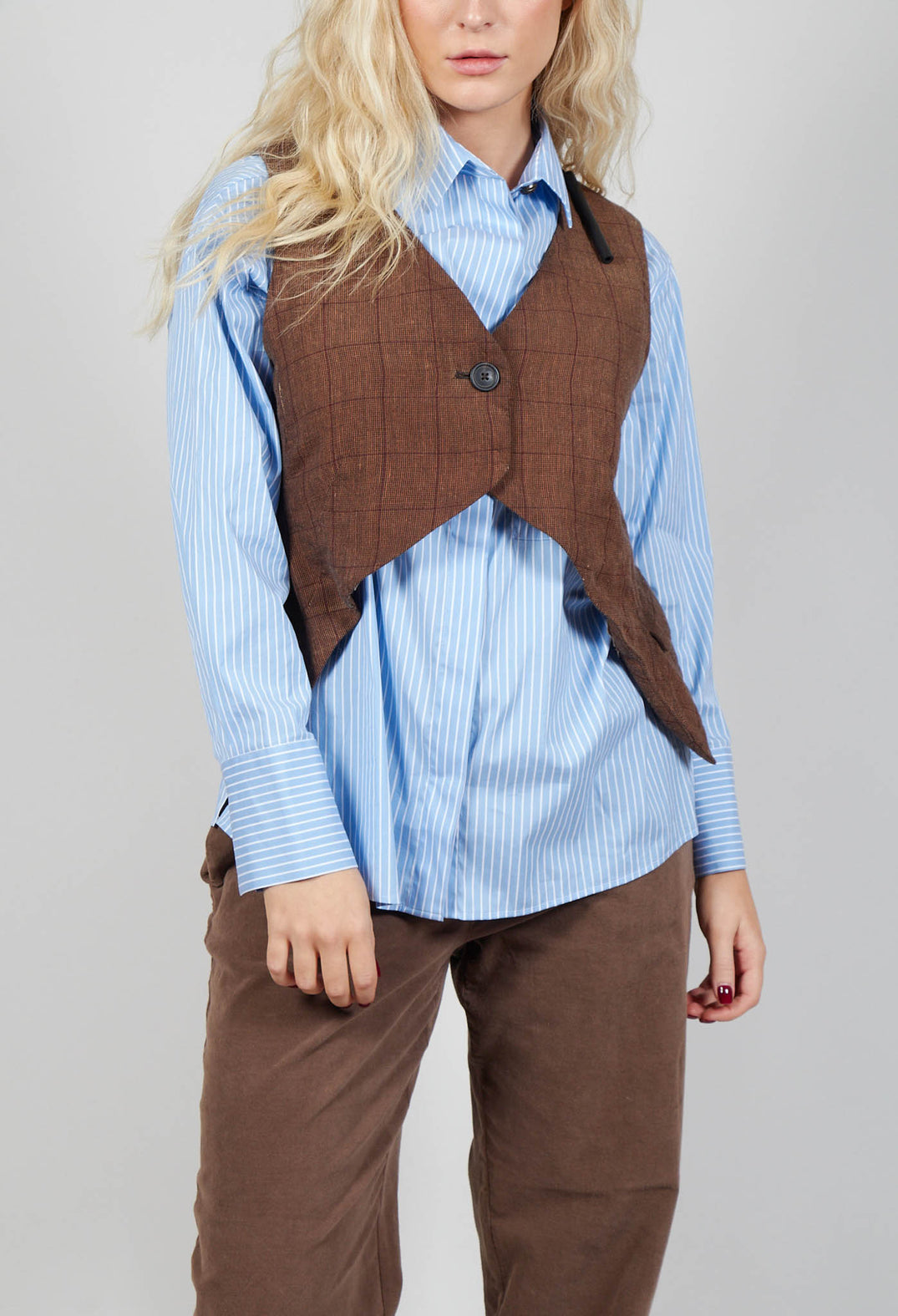 Cropped Waistcoat in Amaretto Cloud