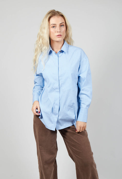 Poplin Shirt in Azzurro / Bianco