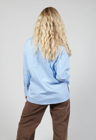 Poplin Shirt in Azzurro / Bianco