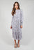 Midi Dress with Ruffle Detail in Waterflower Orchid