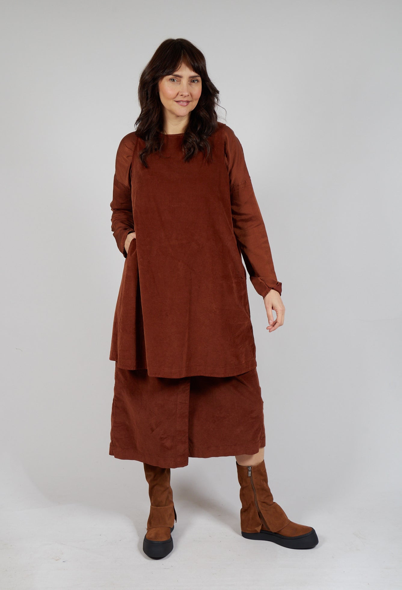 Album Di Famiglia Velvet Wrap Skirt in Rust | Olivia May