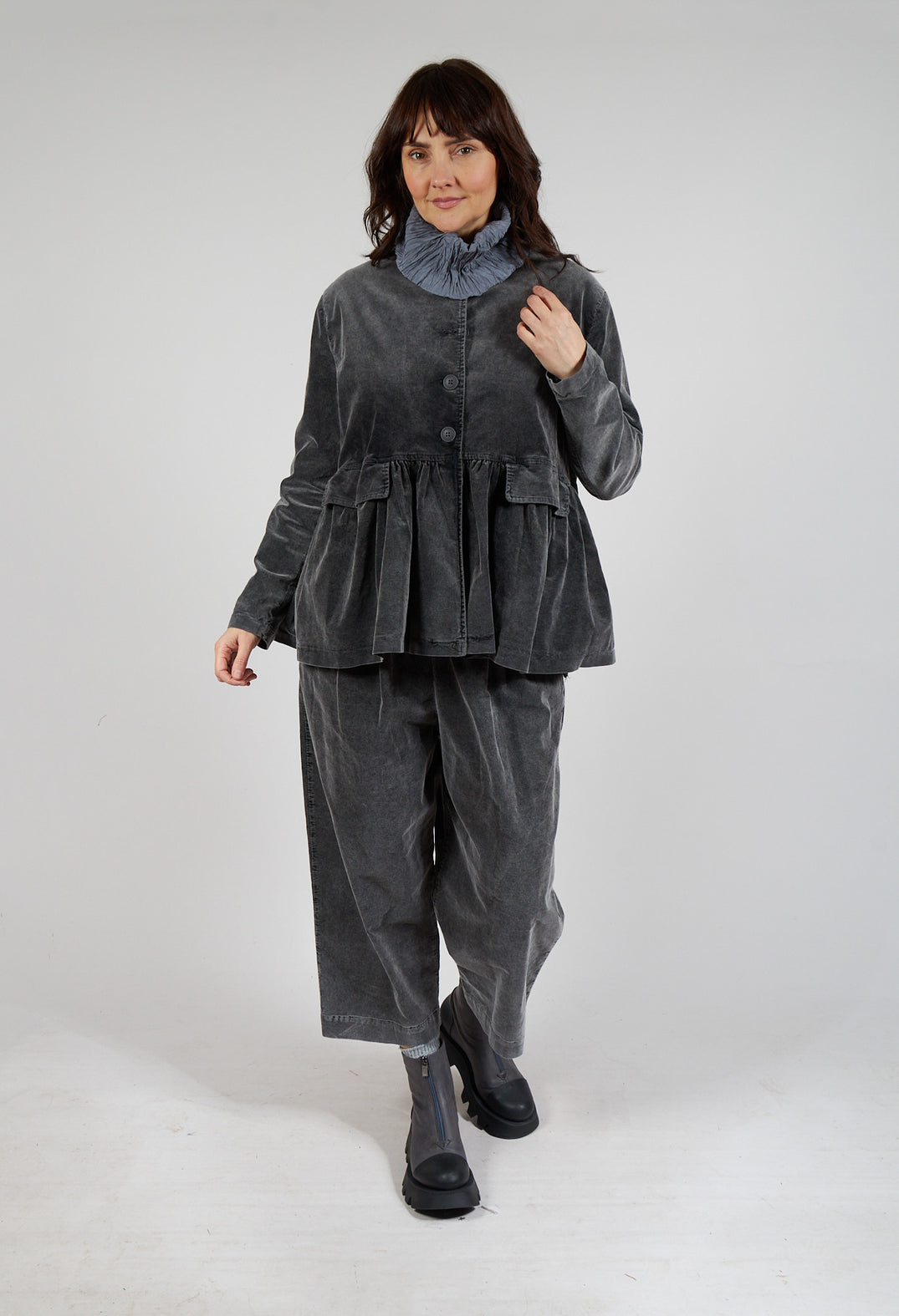 Short Structured Jacket in Pewter