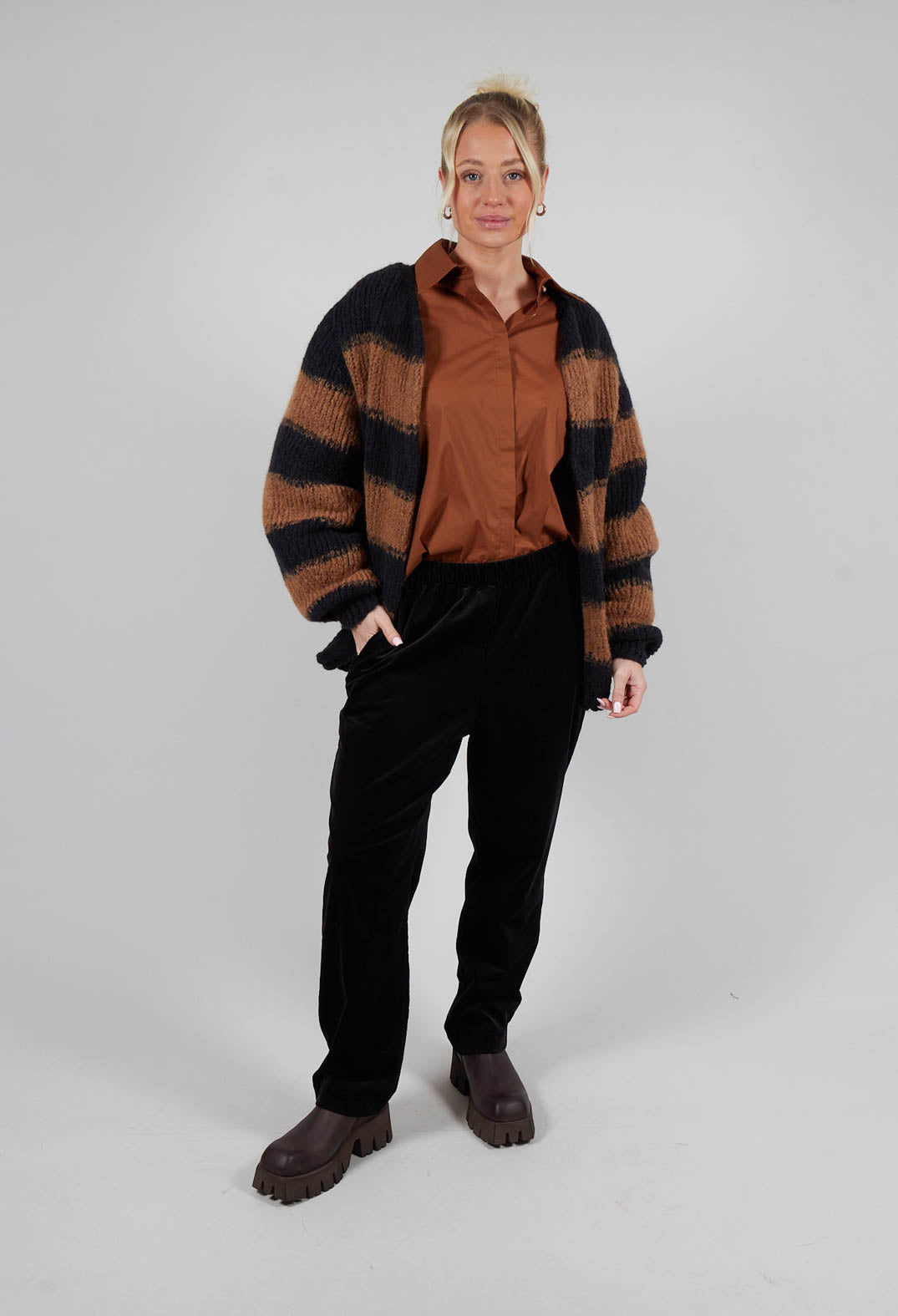 Bubble Sleeve Shirt in Tobacco