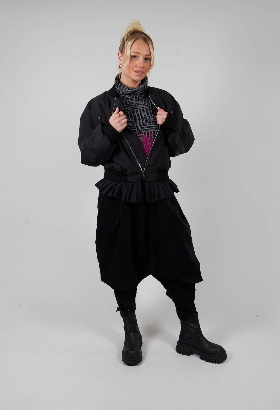Corduroy Style Trousers in Black