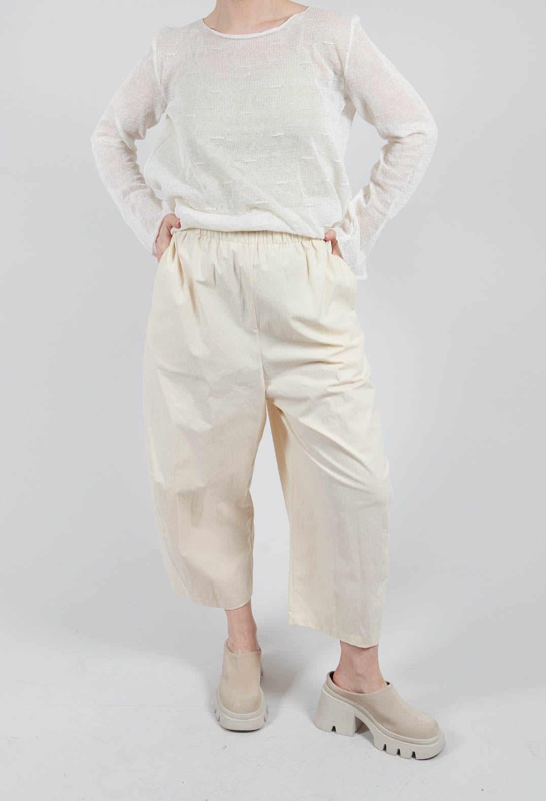 Easy Crinkle Trousers in Sasso