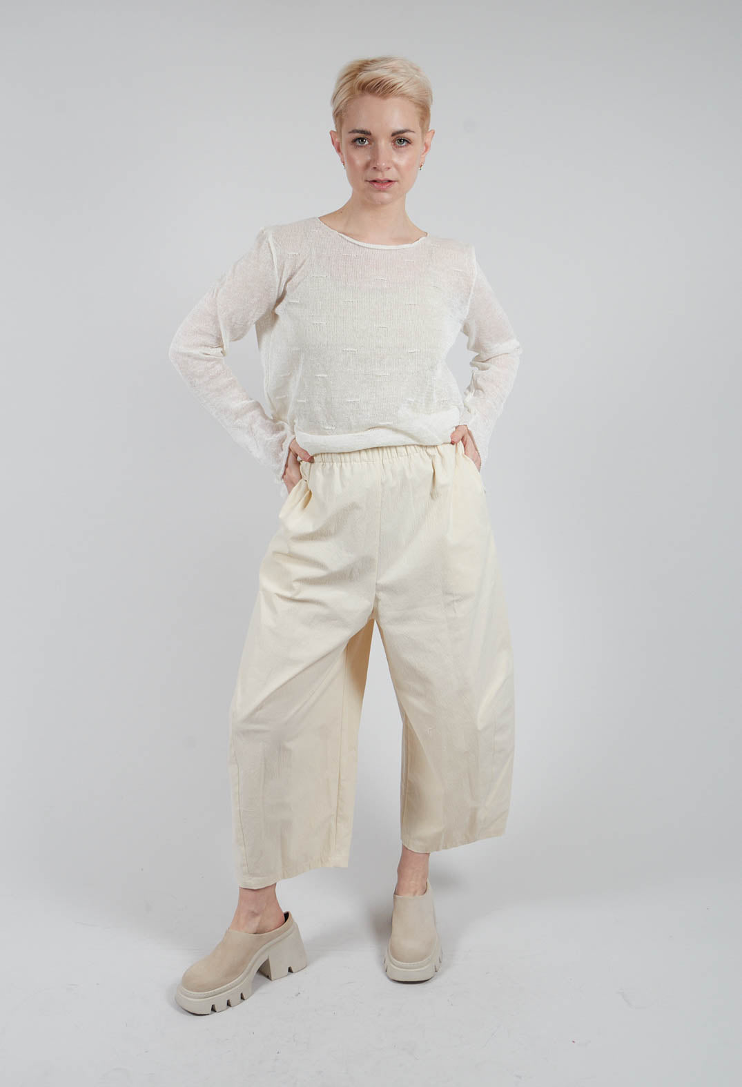 Easy Crinkle Trousers in Sasso