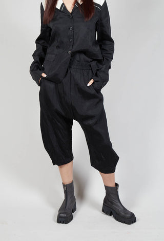 Elasticated Culottes in Blk Melange