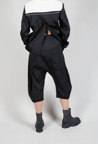 Elasticated Culottes in Blk Melange