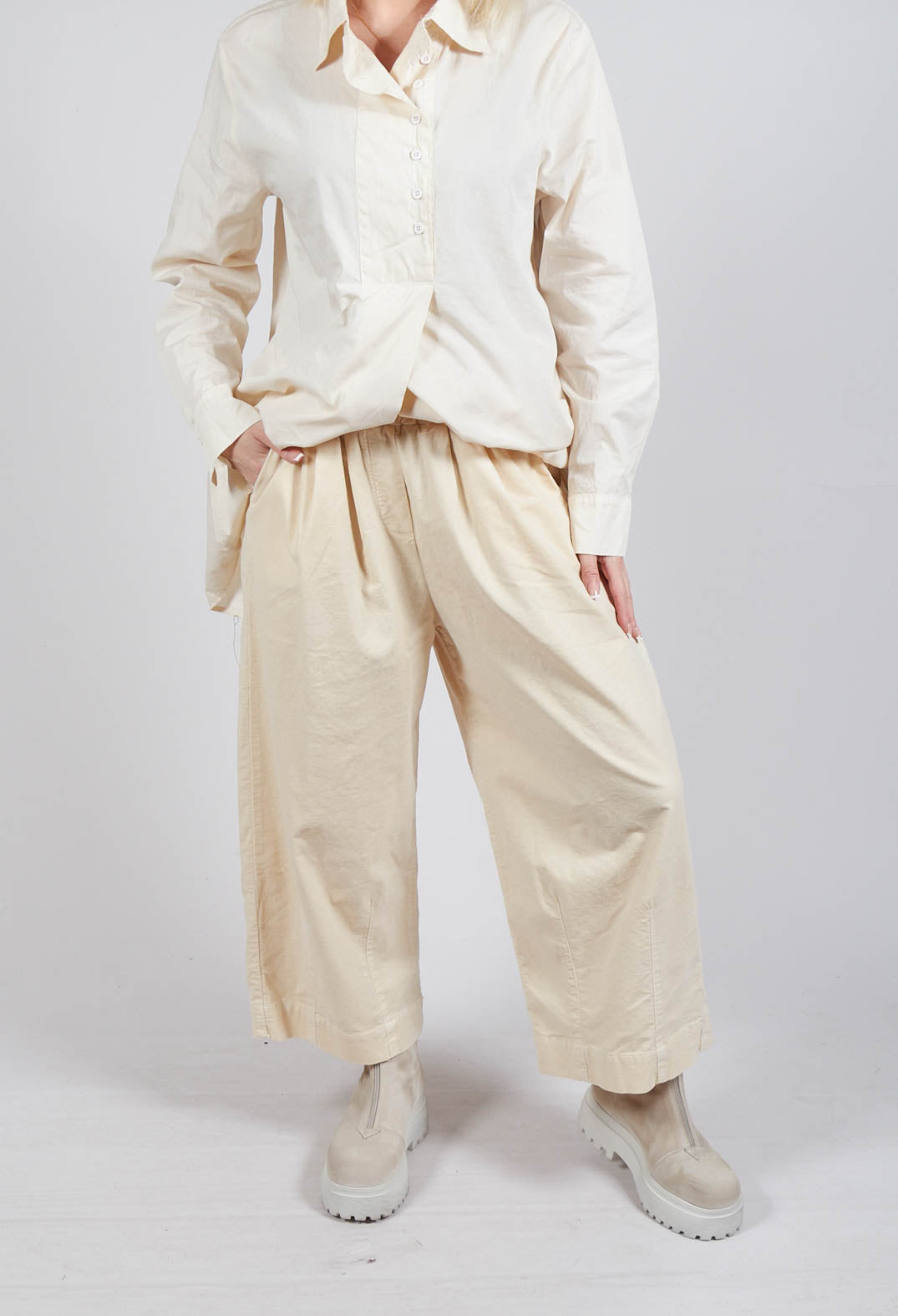 Elasticated Culottes in Cream