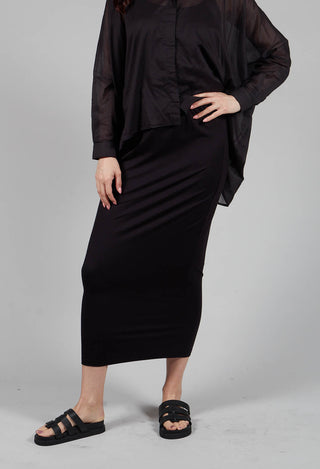Elasticated Jersey Skirt in Black