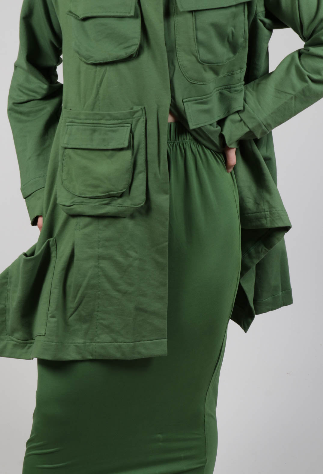 Elasticated Jersey Skirt in Green