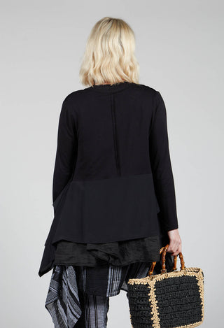 Boat Neck Jacket in Black