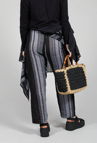 Stripe Trousers in Black and Grey