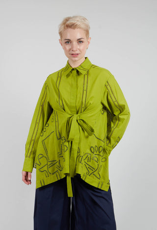 Ellide Broderie Anglaise Shirt in Wasabi