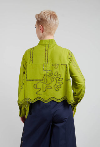 Ellide Broderie Anglaise Shirt in Wasabi