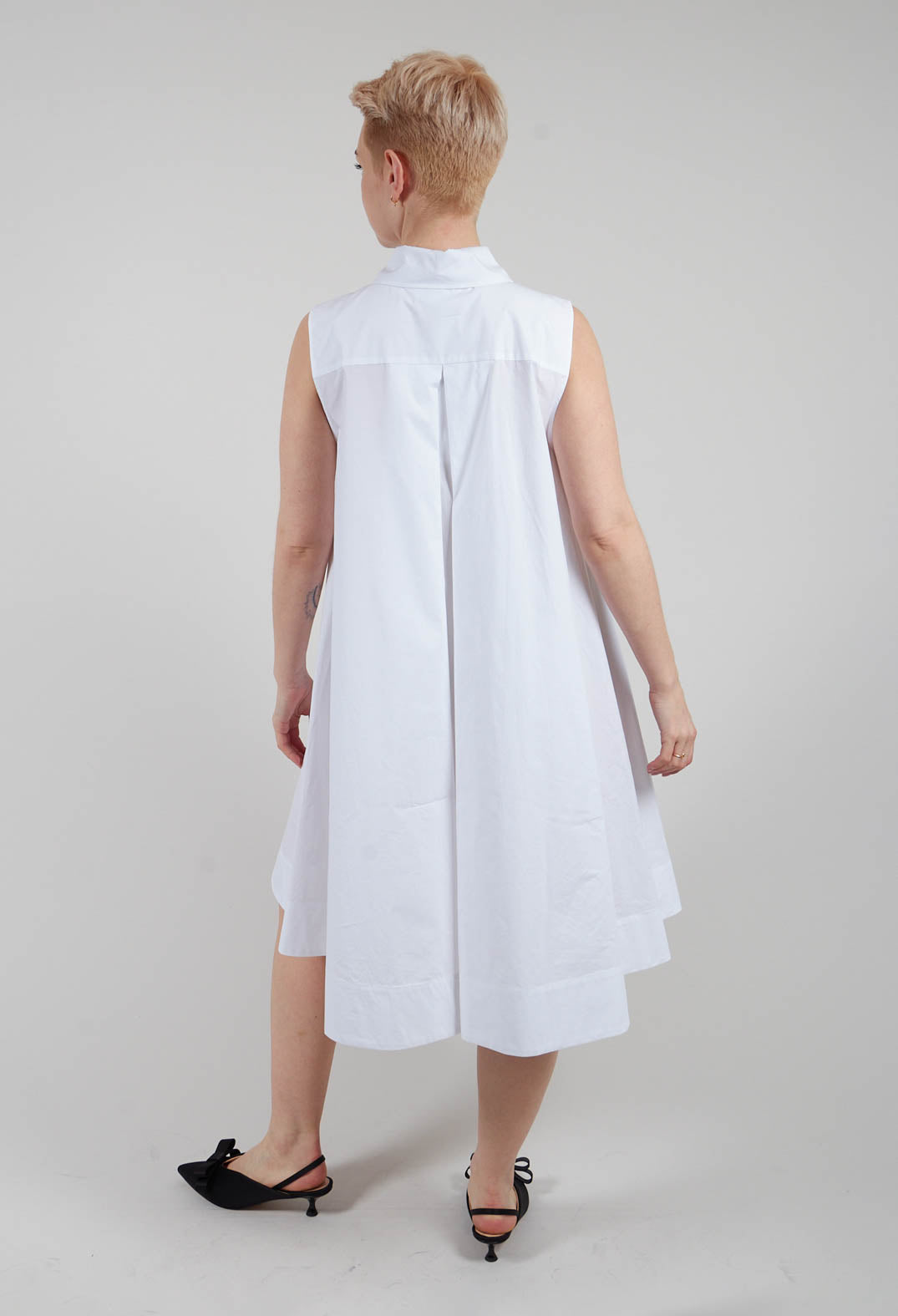 Embellished A Line Dress in Off White