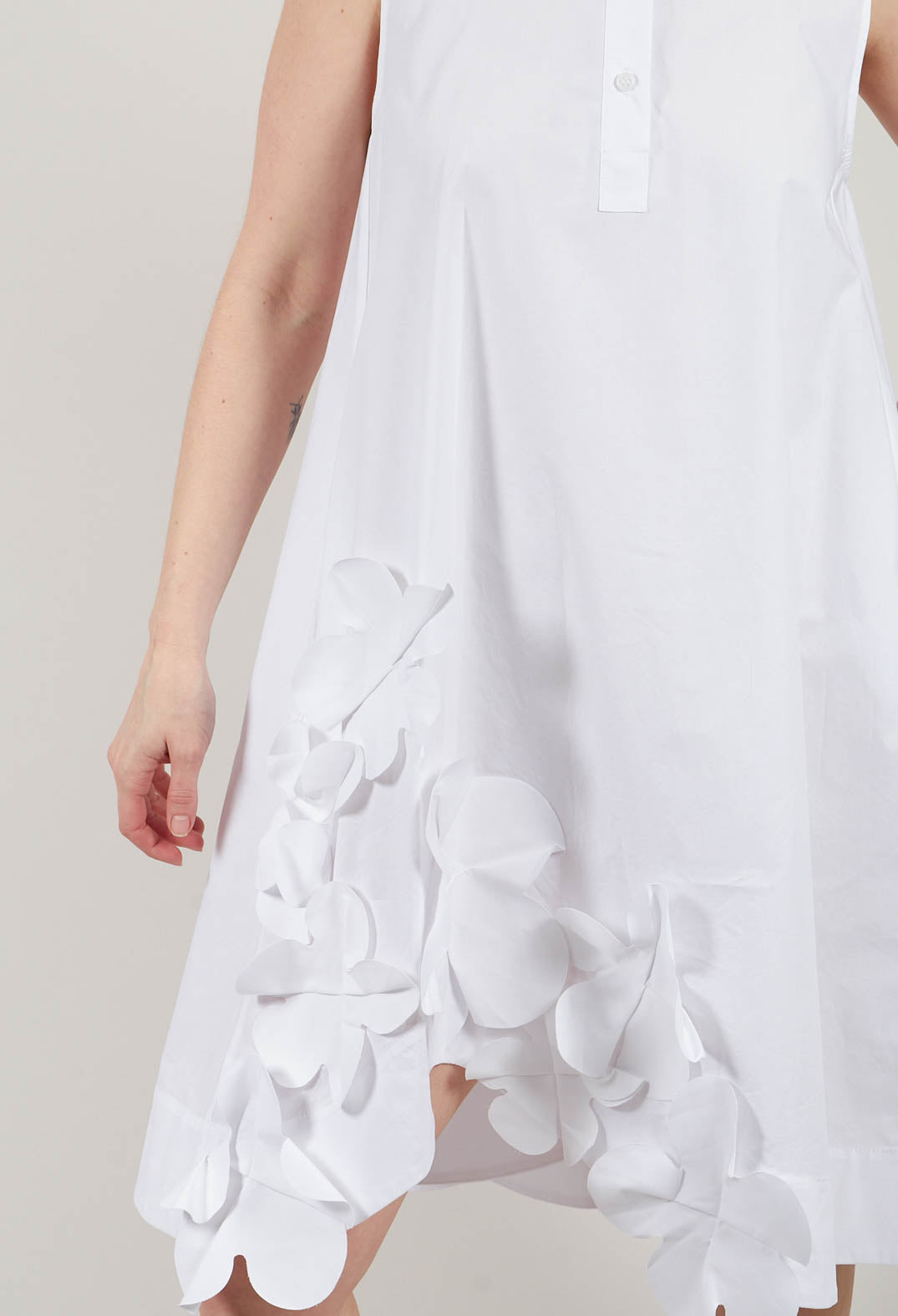 Embellished A Line Dress in Off White