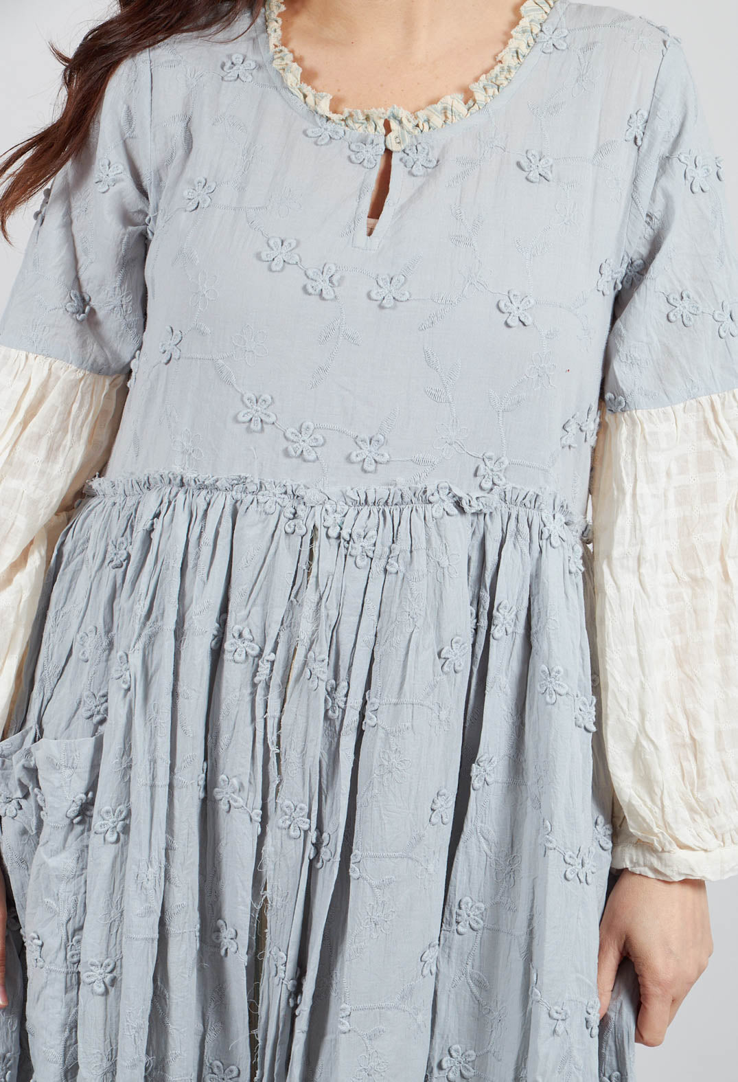 Emona Dress in Broderie Bleu