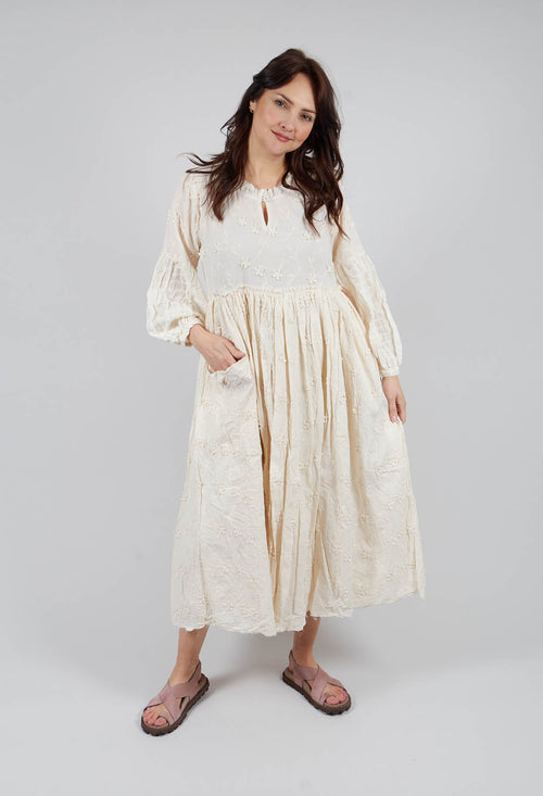 Emona Dress in Broderie Ecru