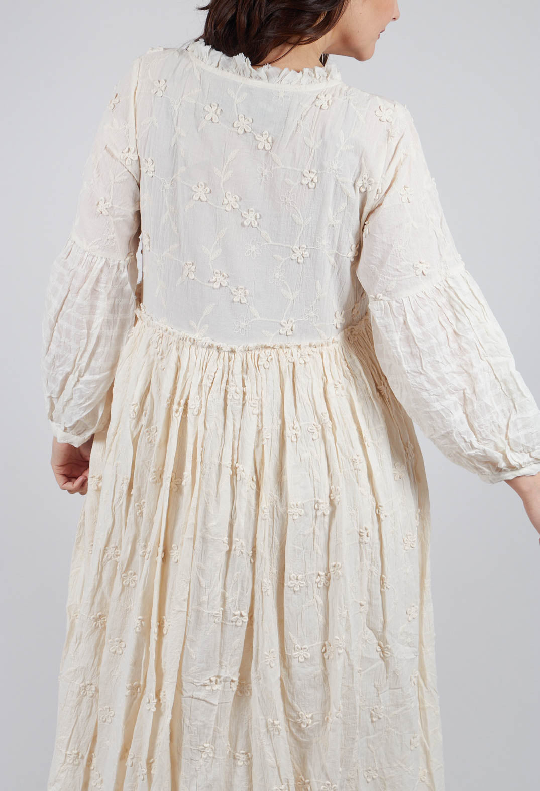 Emona Dress in Broderie Ecru