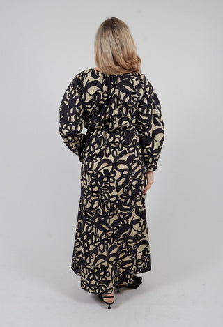 Empire Line Dress in Lark and Nero