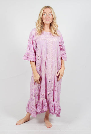 Eyelet Anna Grace Dress in Purple Boba