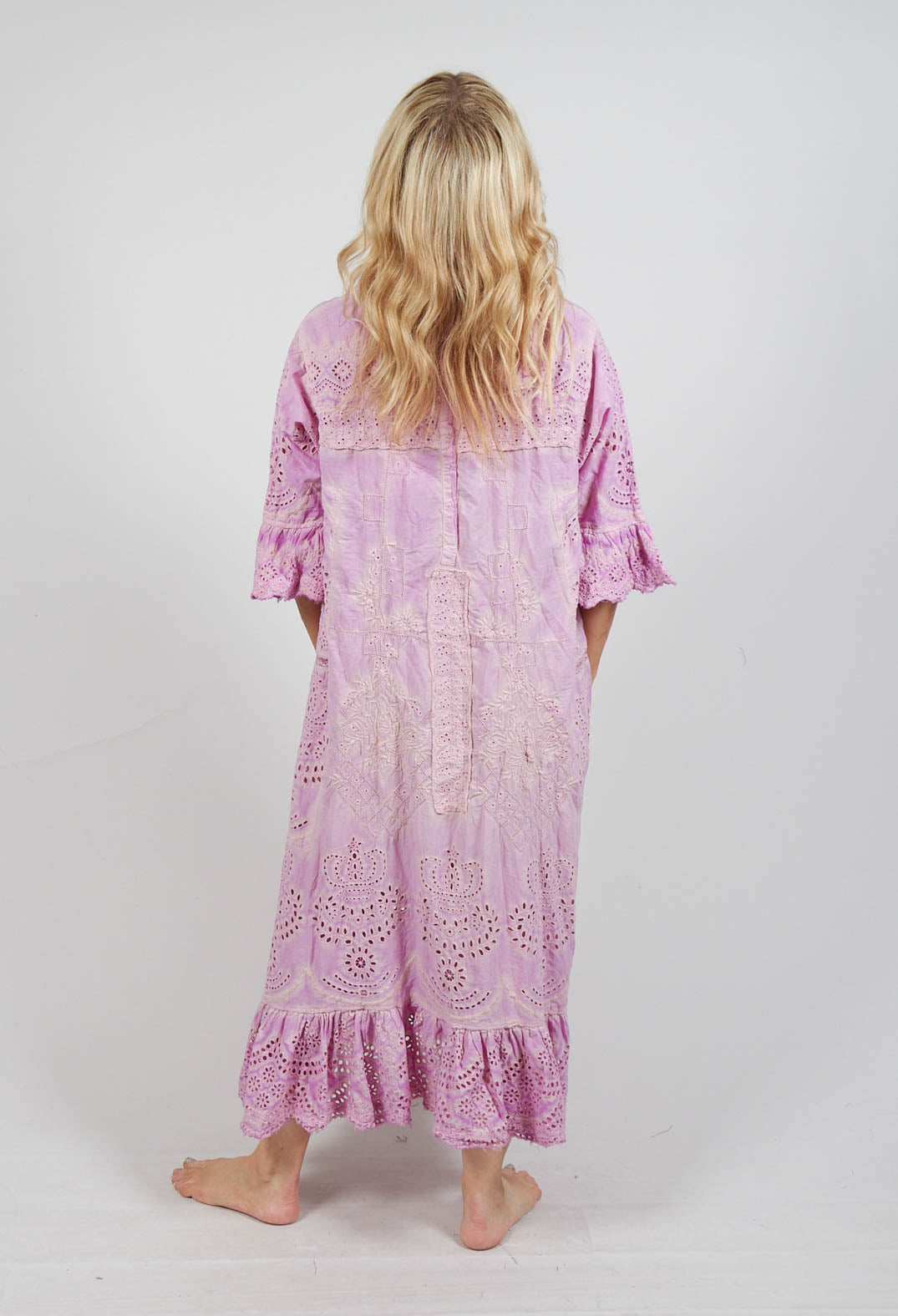 Eyelet Anna Grace Dress in Purple Boba