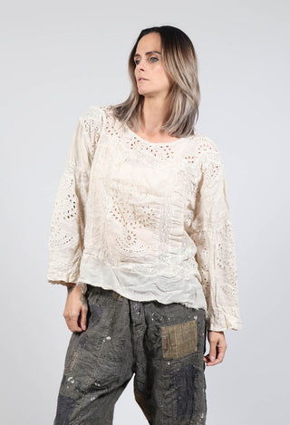 Eyelet Rafaella Blouse in Moonlight