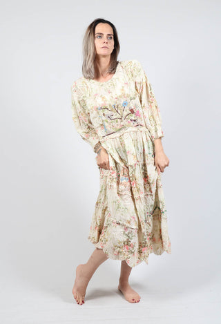 Eyelet Ruth Ruffle Dress in Moonlight