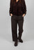Wide Trousers with Button Front in Brown