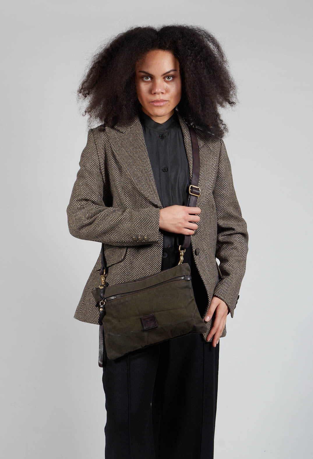Fabric Bag in Military and Grey