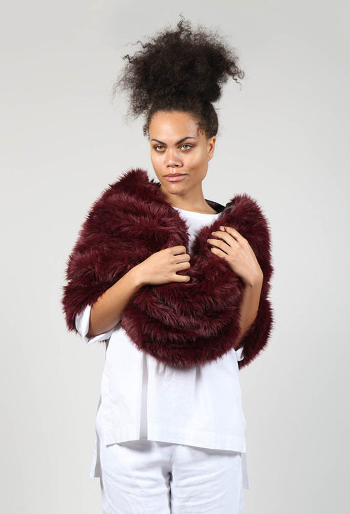 Faux Fur Oversized Scarf in Wood