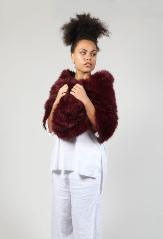Faux Fur Oversized Scarf in Wood