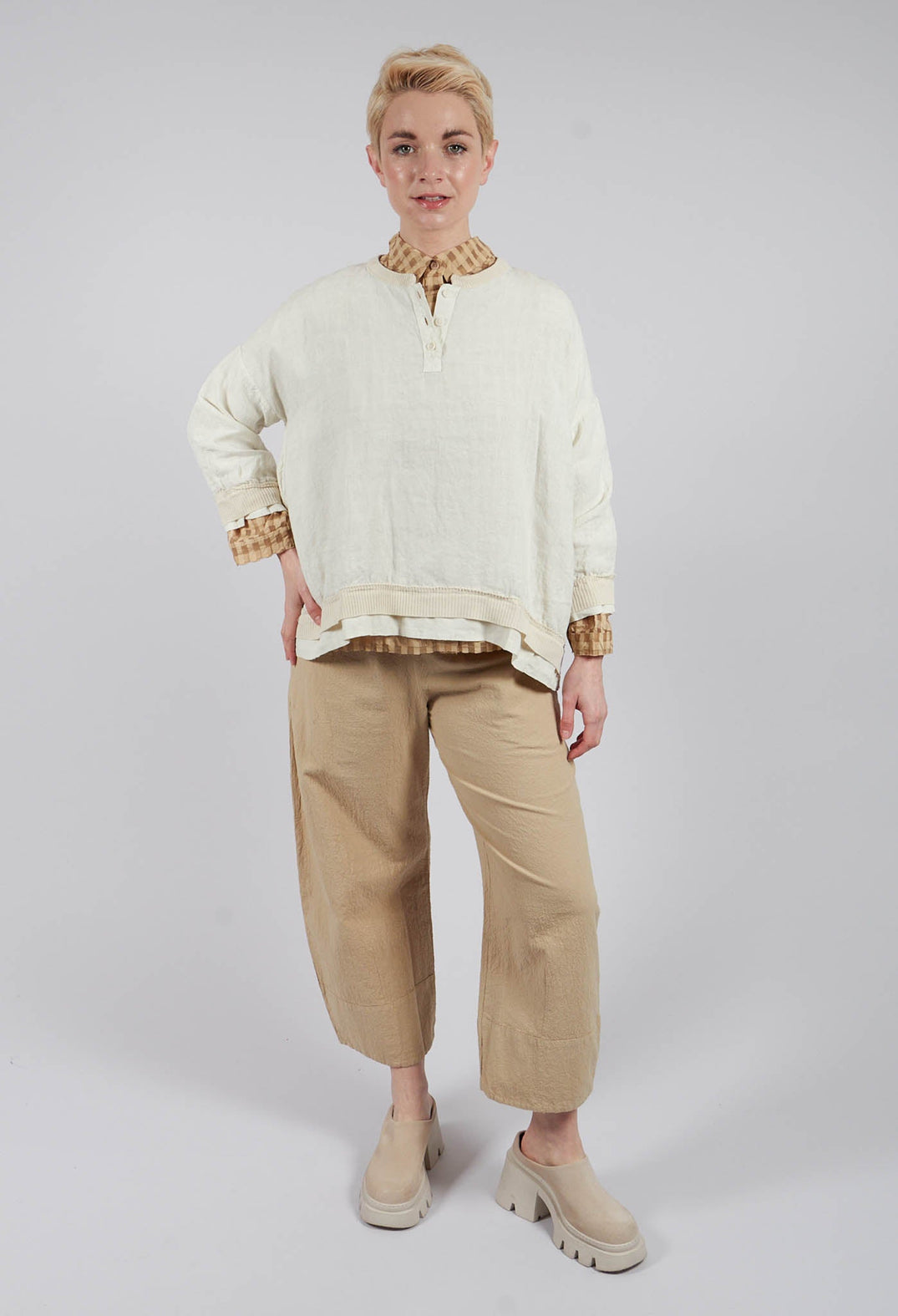 Faux Layer Top in Chalk